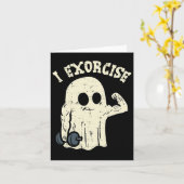 Carte Halloween Gym Ghost I Exorcize Fun Entraînement Co (Fleur jaune)