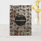 Carte Halloween Halloween Vintage Halloween dégoûté (Fleur jaune)