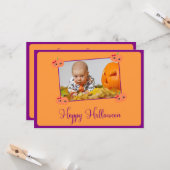Carte Halloween Happy Personnalisée Ajouter Votre  (Devant/Arrière en situation)
