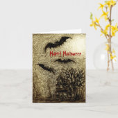 Carte Halloween Hauning Maison Jaune (Fleur jaune)