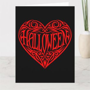 Carte Halloween Heart, Cœur Rouge, Vacances