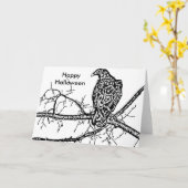 Carte Halloween heureux (Fleur jaune)