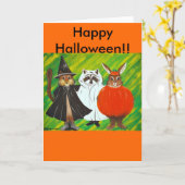 Carte Halloween heureux (Fleur jaune)