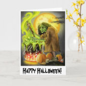 Carte Halloween heureux ! (Fleur jaune)
