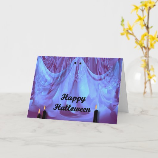 Carte Halloween heureux (Fleur jaune)