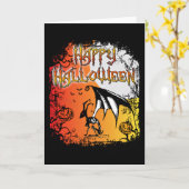 Carte Halloween heureux ! (Fleur jaune)