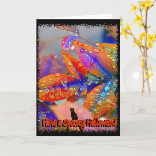 CARTE HALLOWEEN HEUREUX ! (Fleur jaune)