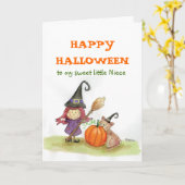 Carte Halloween heureux à ma nièce (Fleur jaune)