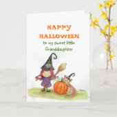Carte Halloween heureux à ma petite-fille (Fleur jaune)