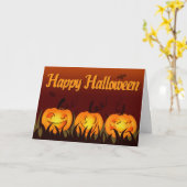 Carte Halloween heureux - citrouilles (Fleur jaune)