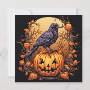 Carte Halloween heureux de Black Crow