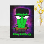 Carte Halloween heureux Frankie (Fleur jaune)