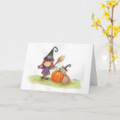Carte Halloween heureux - illustration d'aquarelle (Fleur jaune)