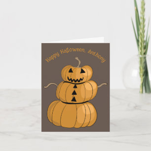 Carte Halloween homme Citrouille Jack-o-Lantern