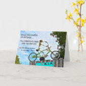 CARTE "HALLOWEEN HUMOUR/THE UNKNOWN BIKER"/CARTE SKELETO (Fleur jaune)