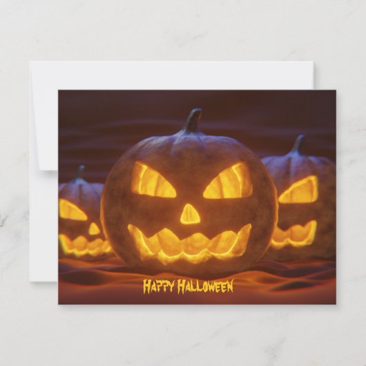 Carte Halloween Jack-O-Lantern Citrouille effrayan (Devant)