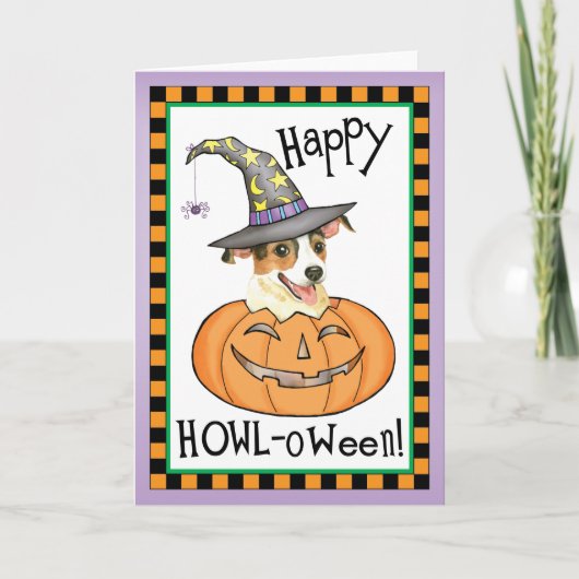 Carte Halloween Jack Russell Terrier (Devant)