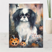 Carte Halloween japonais chinois avec la peur Citrouille (Devant)