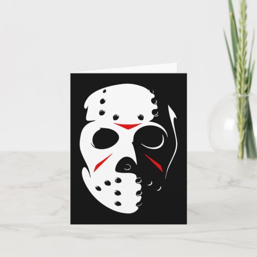 Carte Halloween Jason Hockey Mask Vendredi 13 (Devant)