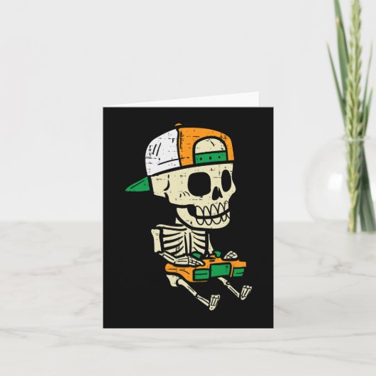 Carte Halloween Jeu Skeleton Costume Gamer Garçons Enfan (Devant)