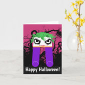Carte Halloween Joker Salutation (Fleur jaune)