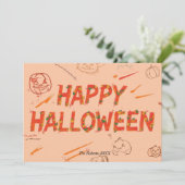 Carte Halloween joyeuse, Halloween moderne minimal (Debout devant)
