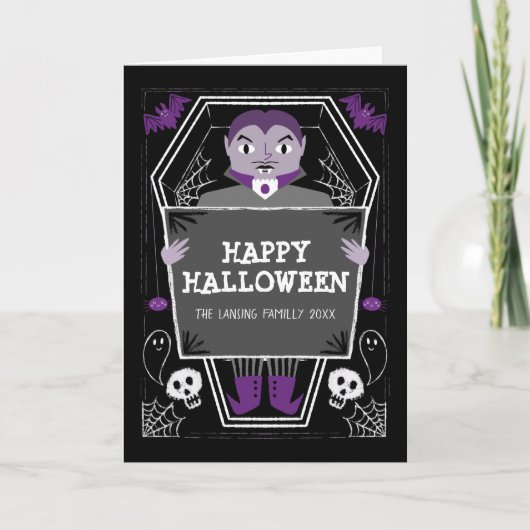Carte Halloween joyeux du vampire (Devant)