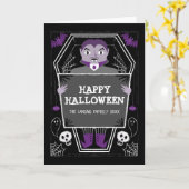 Carte Halloween joyeux du vampire (Fleur jaune)