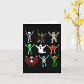 Carte Halloween Jubilation Danser Monstres Garçons Fille (Fleur jaune)