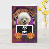 Carte Halloween - Just a Lil Éffrayant - Poodle - Aprico (Fleur jaune)