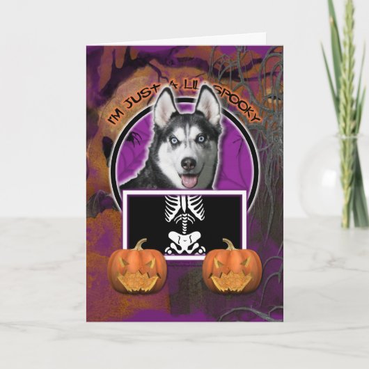Carte Halloween - Just a Lil Éffrayant - Siberian Husky (Devant)