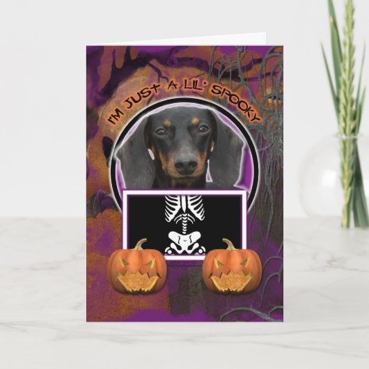 Carte Halloween - Just a Lil Spooky Doxie - Winston (Devant)
