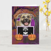 Carte Halloween - Just a Lil Spooky - Pitbull (Fleur jaune)