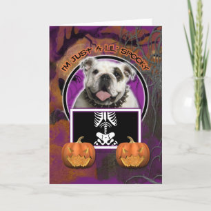 Carte Halloween - juste un Lil éffrayant - bouledogue