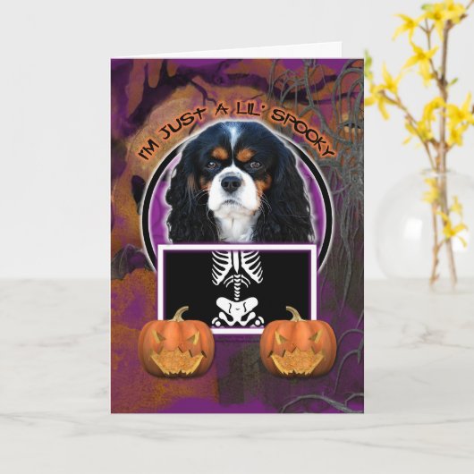 Carte Halloween - juste un Lil éffrayant - cavalier - (Fleur jaune)