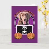 Carte Halloween - juste un Lil éffrayant - chocolat de (Fleur jaune)