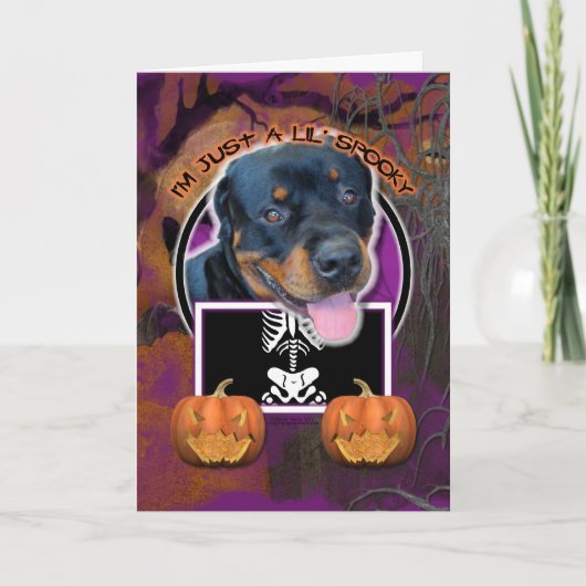 Carte Halloween - juste un Lil éffrayant - rottweiler (Devant)