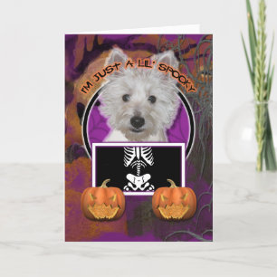 Carte Halloween - juste un Lil éffrayant - Westie -