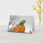 Carte Halloween Kakapo (Fleur jaune)