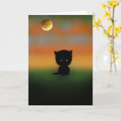 Carte Halloween Kitten par Molly Harrison (Fleur jaune)