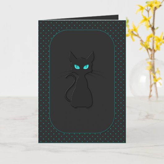 Carte Halloween Kitty (Fleur jaune)