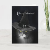 Carte Halloween Kitty avec la sorcière Casquette Darling (Devant)