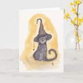 Carte Halloween Kitty Witch (Fleur jaune)