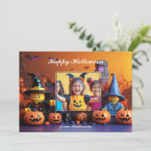 Carte Halloween la "brique ou la menace" (Debout devant)