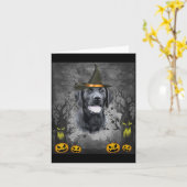 Carte Halloween Labrador (Fleur jaune)
