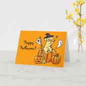 Carte Halloween Labrador Jaune Dessin 2 (Fleur jaune)