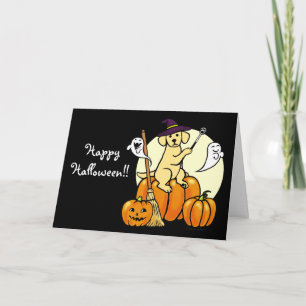 Carte Halloween Labrador Jaune Dessin 2
