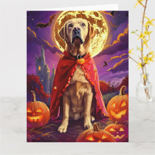 Carte Halloween Labrador Vampire Citrouilles peur