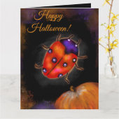 Carte Halloween Ladybug (Fleur jaune)