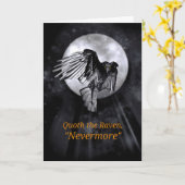 Carte Halloween Le Corbeau d'Edgar Allan Poe (Fleur jaune)